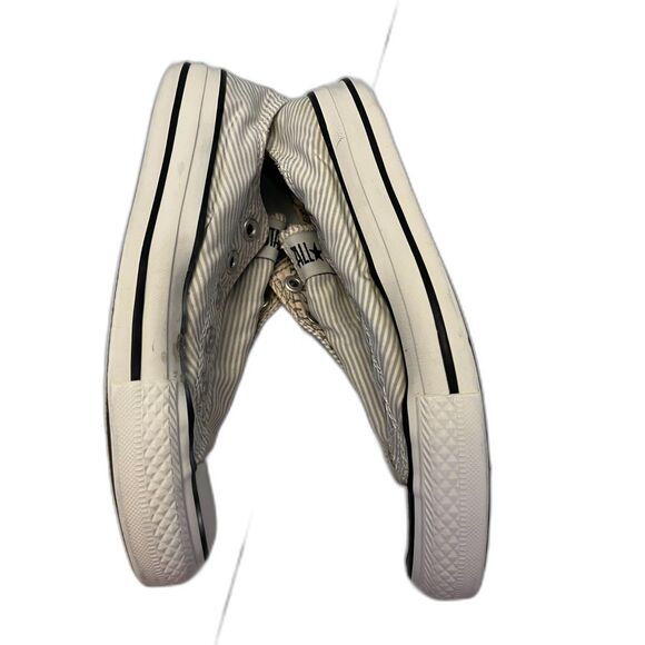 Women's Converse All Star Sneakers 6M/EU 36.5 Low Top Gray White Pinstriped - Picture 3 of 10